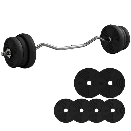 25kg Barbell Set, Adjustable Weights with Curl Bar and Non-slip Handle, for Women and Men Weight Lifting Training by SPORTNOW-0